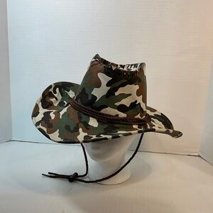 Camouflage Cowboy Hat with Chin Strap
